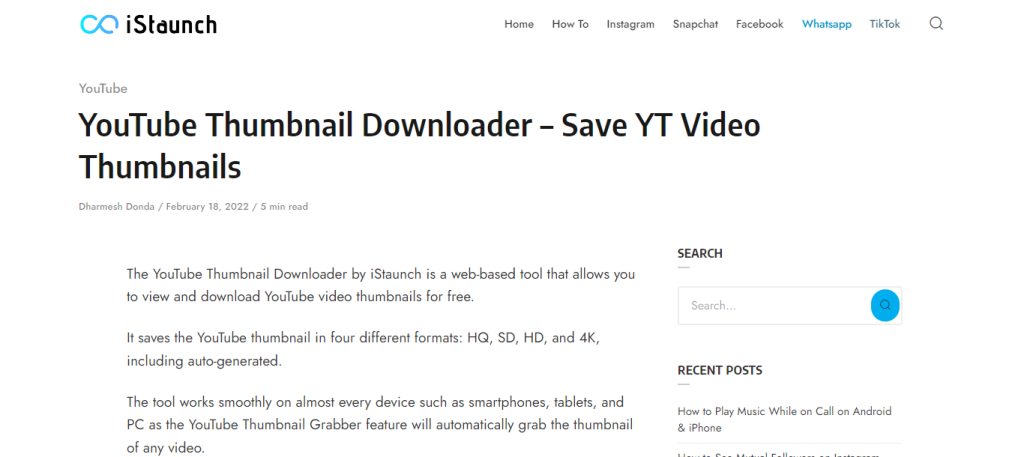 Istaunch - youtube thumbnail downloader