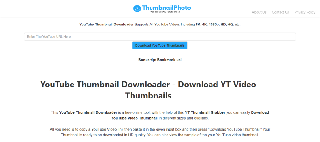 Thumbnail Photo - youtube thumbnail downloader