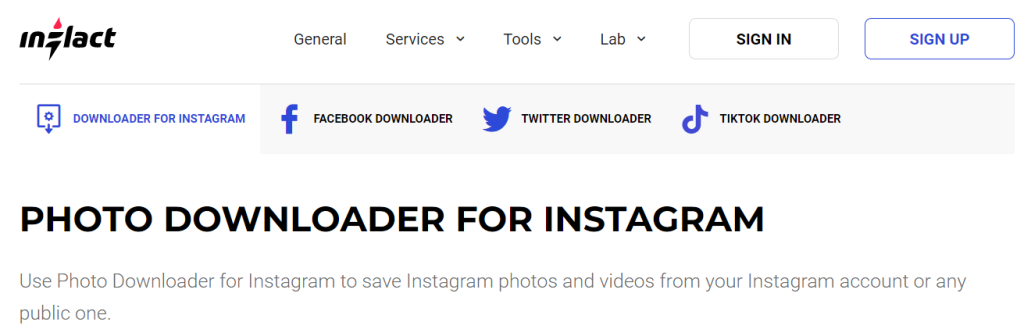 Inflact - Instagram photo downloader