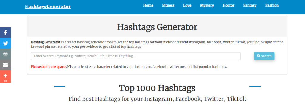 Hashtags Generator