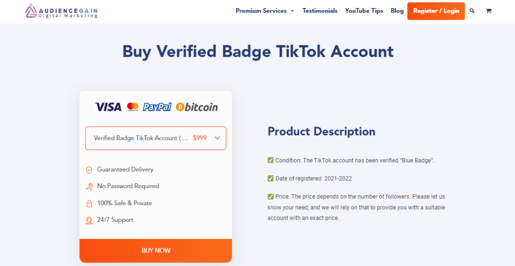 Audience Gain - Get Verified on TikTok