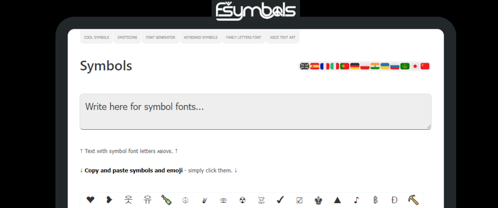 Fsymbols - Instagram font generator